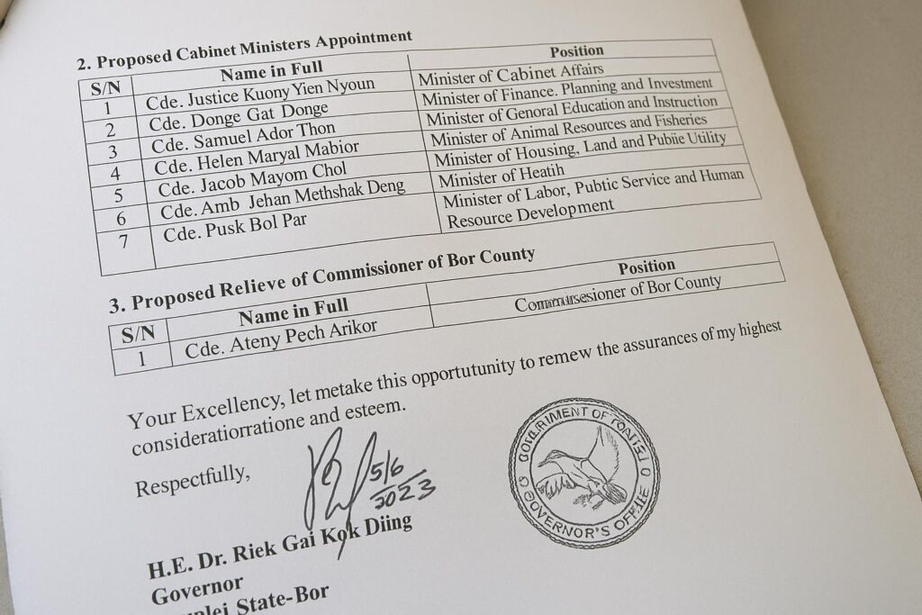 Shake-Up in Jonglei Cabinet Stirs Hope and Debate