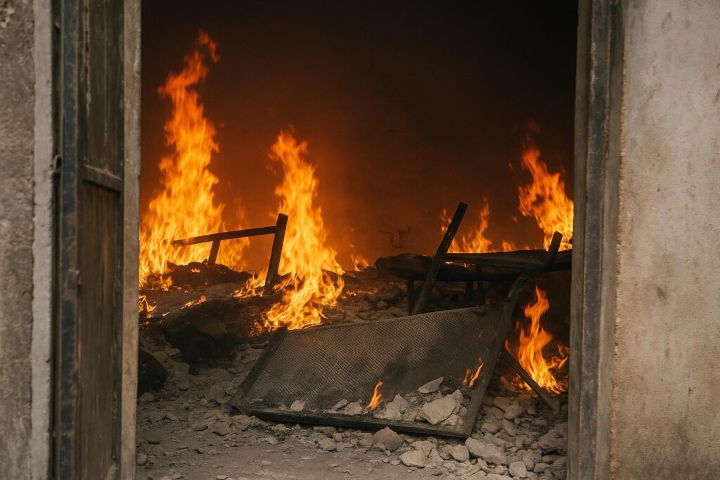 Night Inferno Ravages 88 Shops in Refugee Camp